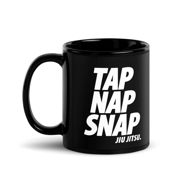 Tap Nap Snap Black Glossy Mug