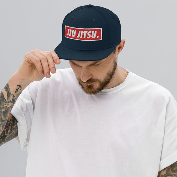 BJJ Text Jiu Jitsu Red Snapback Hat