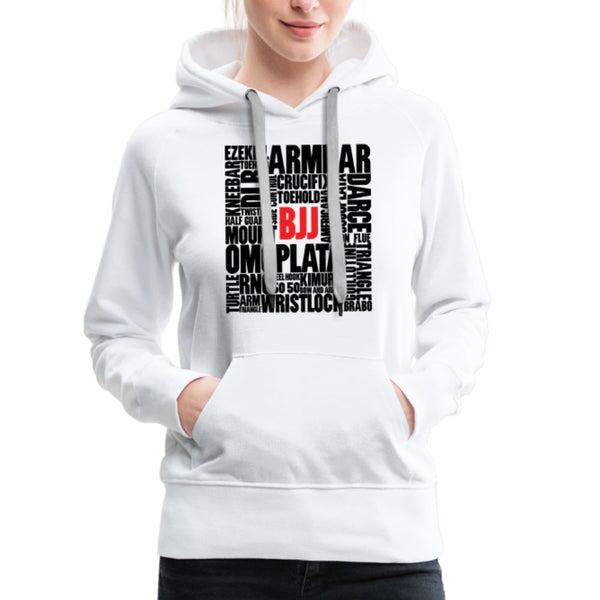 BJJ Words Women's Hoodie - white