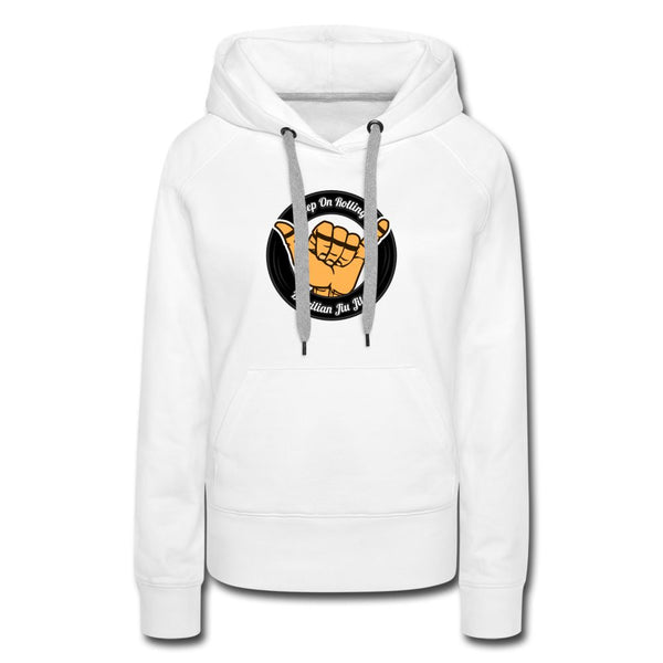 Keep On Rolling Black Women's Hoodie - white