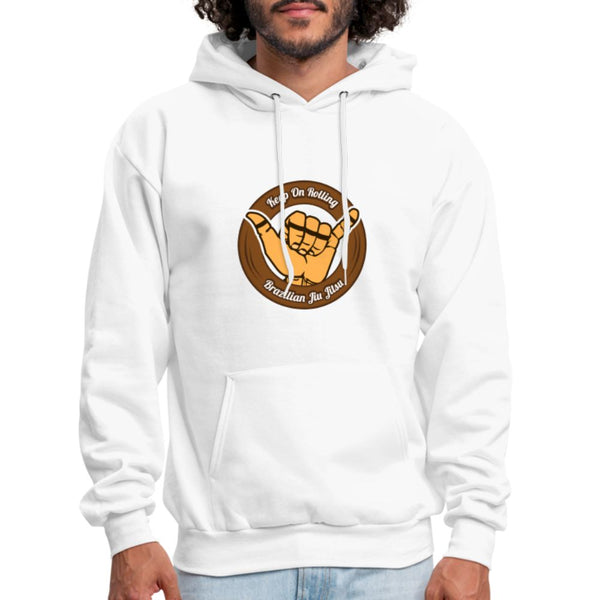 Keep On Rolling Brown Belt Men's Hoodie - white