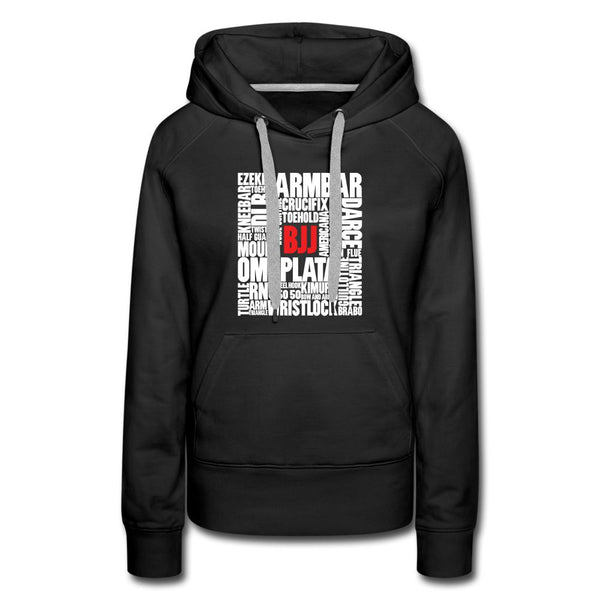 BJJ Words Women's Hoodie - black