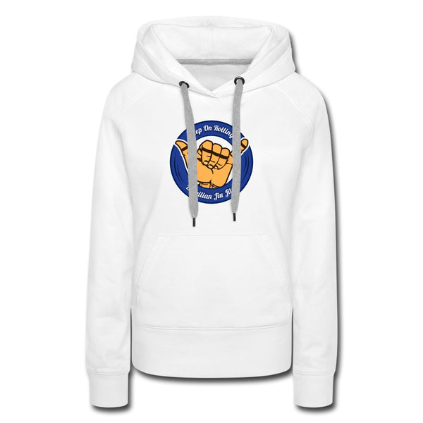 Keep On Rolling Blue Belt Women's Hoodie - white