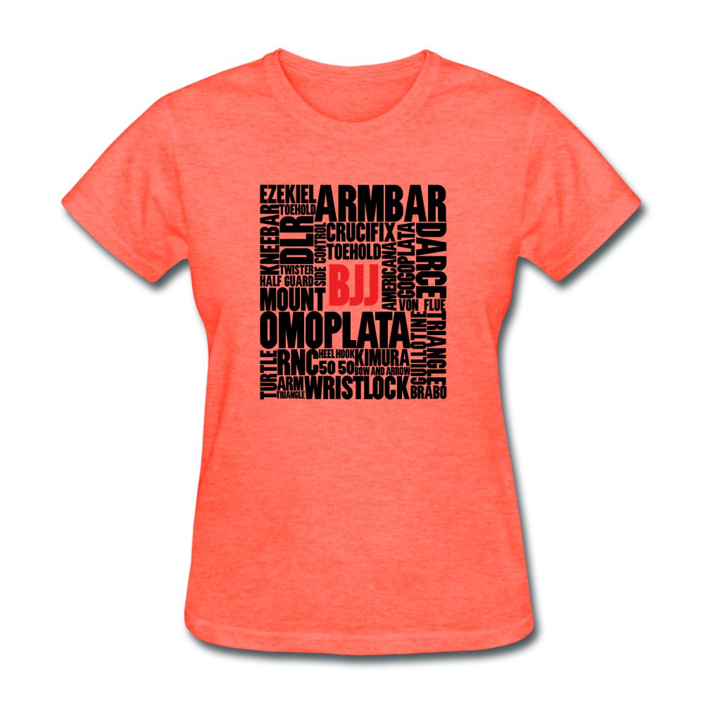 BJJ Words Women's T-Shirt - heather coral