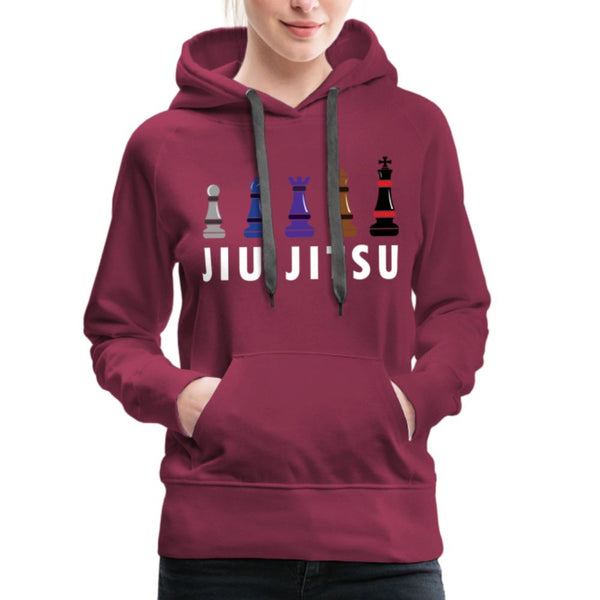 Chess Jiu Jitsu Women's Hoodie - burgundy