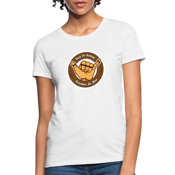 Keep On Rolling Brown Belt Women's T-Shirt - white