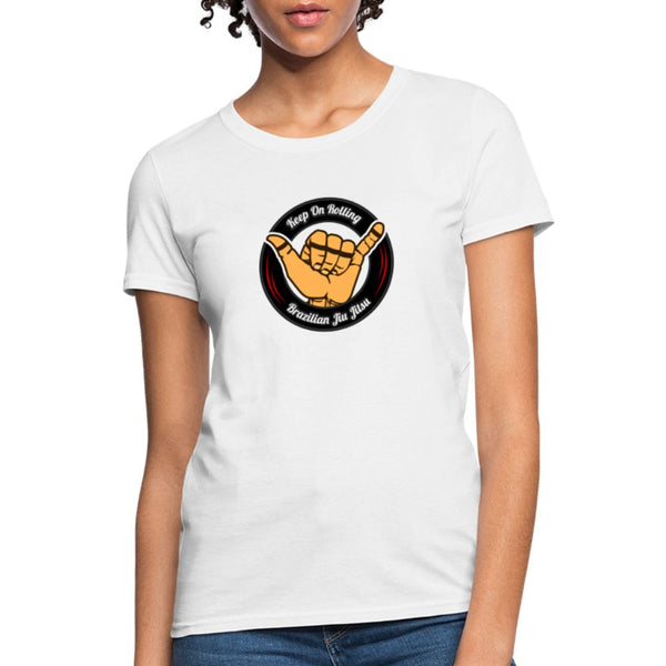 Keep On Rolling Black and Red Women's T-Shirt - white
