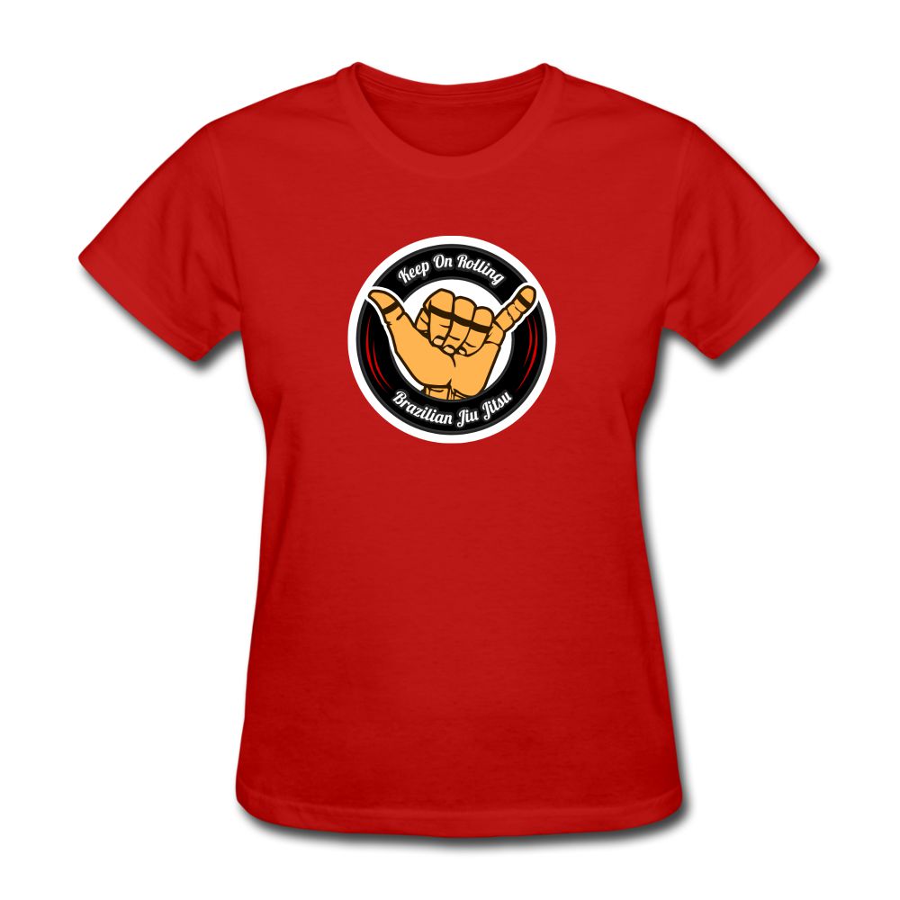 Keep On Rolling Black and Red Women's T-Shirt - red