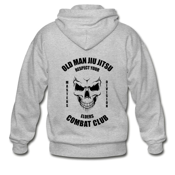 Old Man Jiu Jitsu Zip Hoodie - heather gray