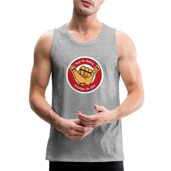 Keep On Rolling Red Men’s Tank Top - heather gray