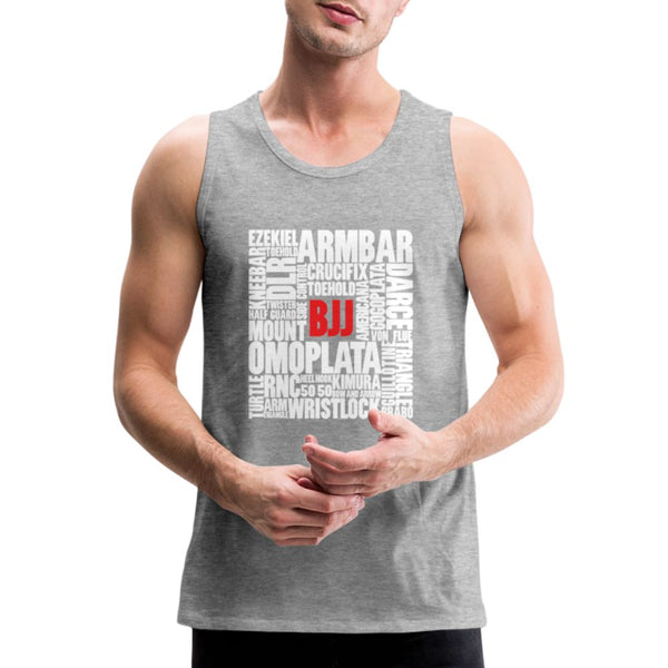 BJJ Words Men’s Tank Top - heather gray