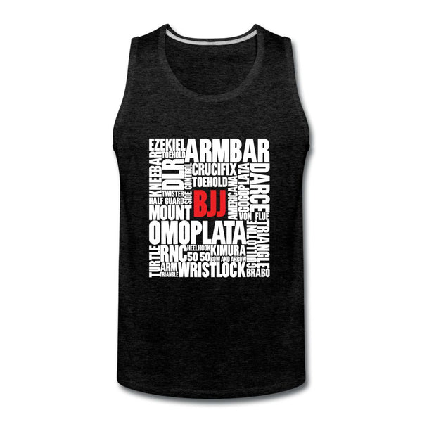 BJJ Words Men’s Tank Top - charcoal grey