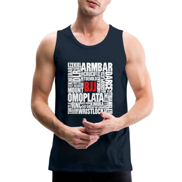 BJJ Words Men’s Tank Top - deep navy