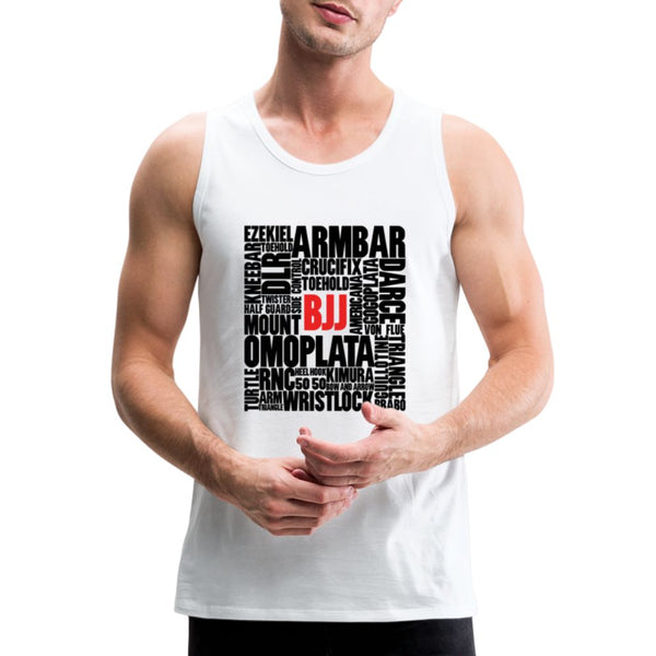 BJJ Words Men’s Tank Top - white