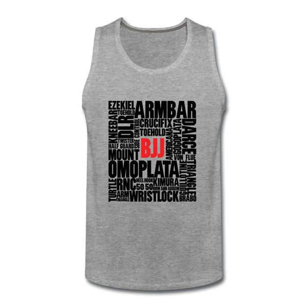 BJJ Words Men’s Tank Top - heather gray