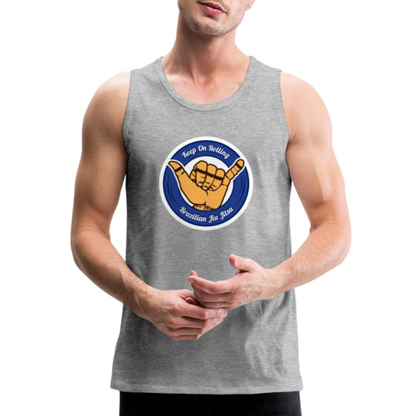 Keep On Rolling Blue Belt Men’s Tank Top - heather gray