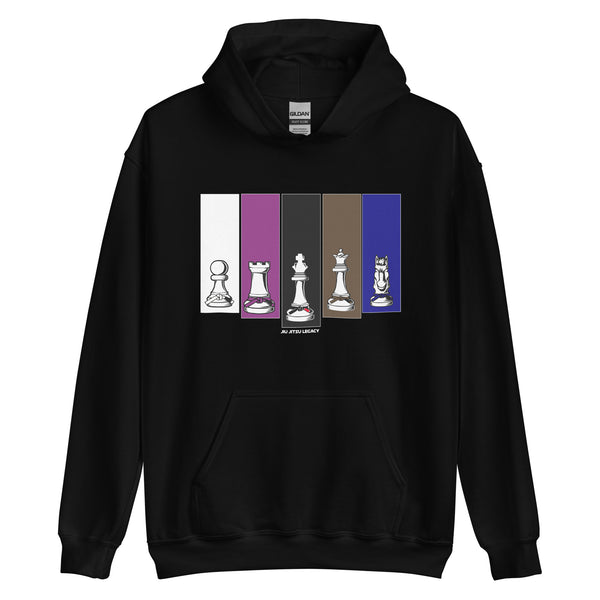 Brazilian Jiu Jitsu Human Chess White Unisex Hoodie