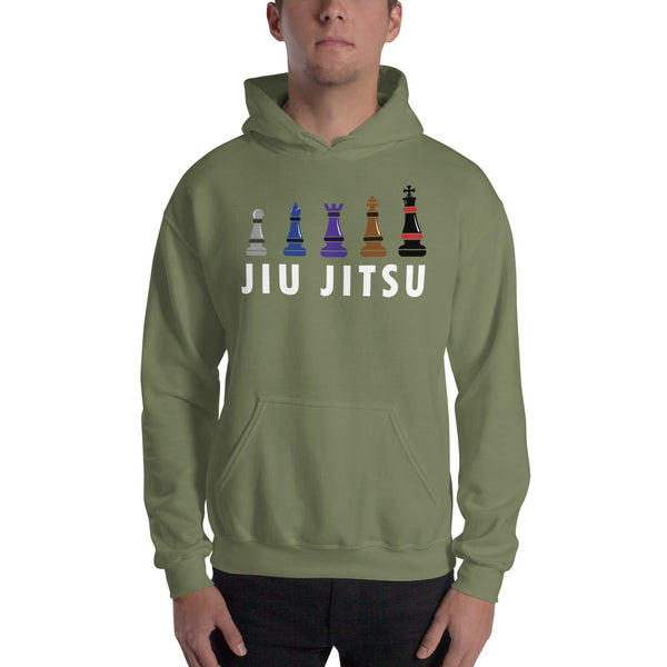 Jiu Jitsu Belt Colors Chess Theme Unisex Hoodie