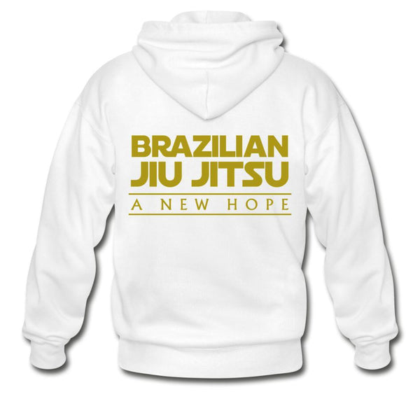 BJJ a new hope Zip Hoodie - white