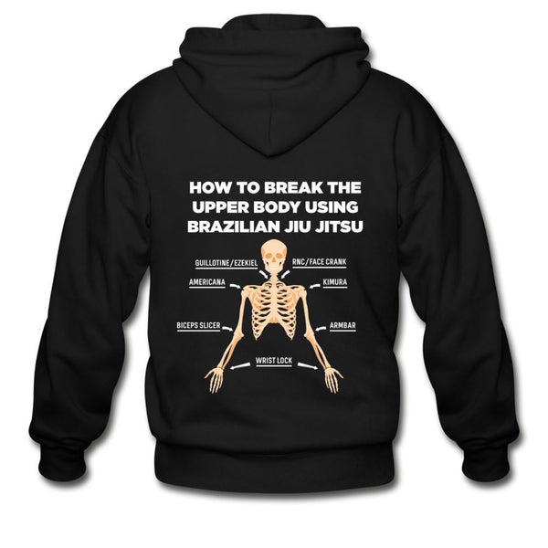 BJJ Skeleton Zip Hoodie - black