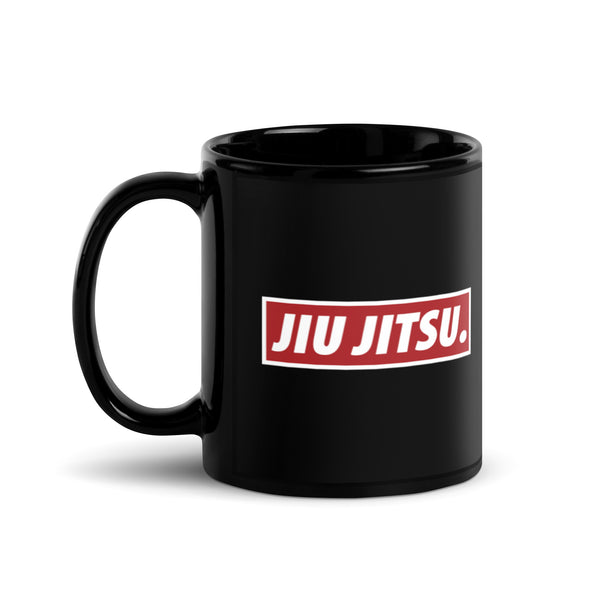 BJJ Text Black Glossy Mug