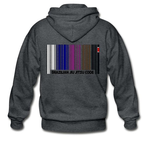 Brazilian Jiu Jitsu Code Zip Hoodie - deep heather