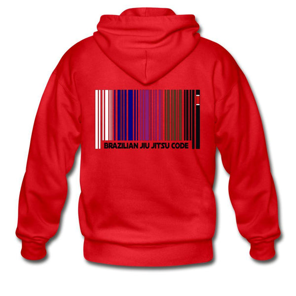 Brazilian Jiu Jitsu Code Zip Hoodie - red