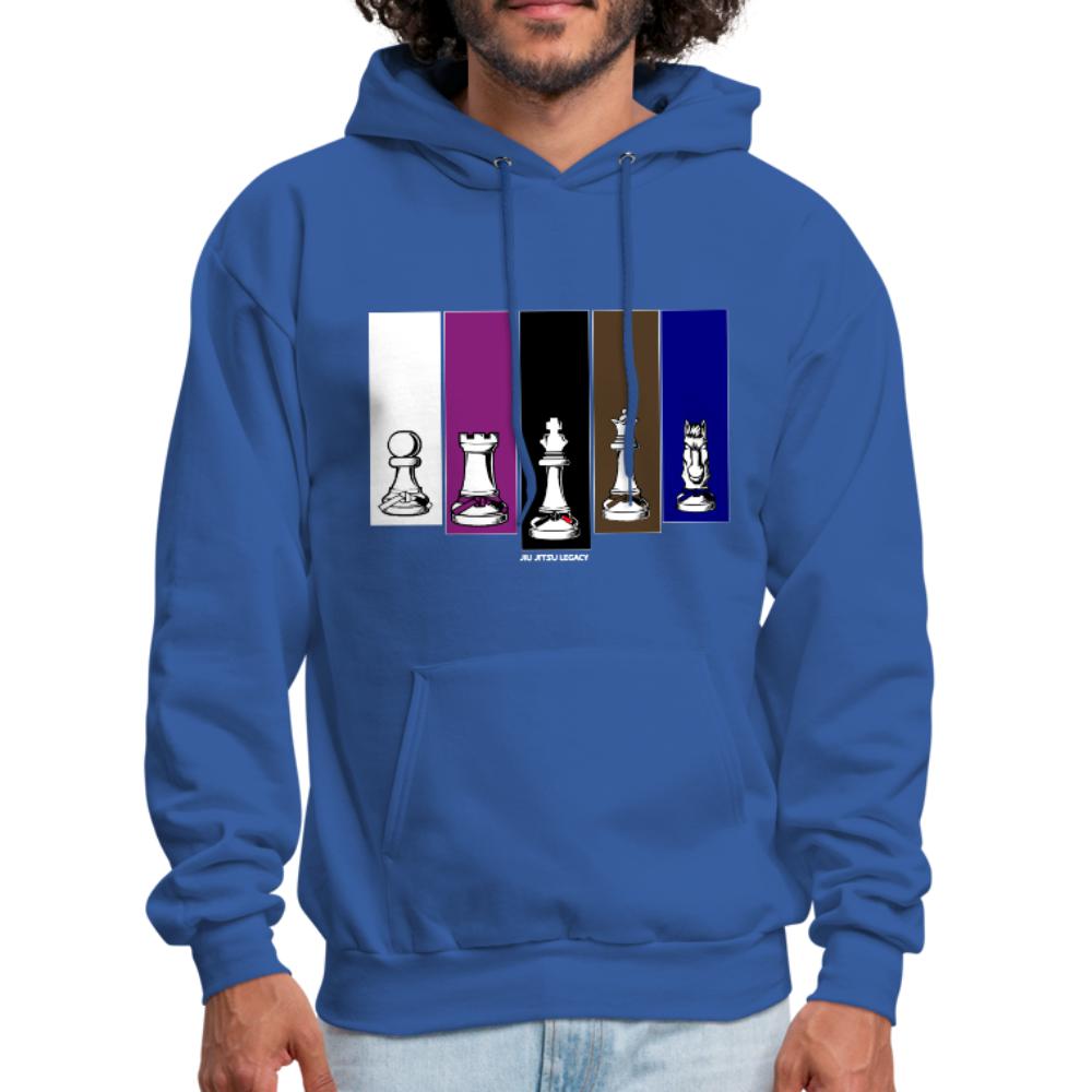 Brazilian Jiu Jitsu Human Chess White Men's Hoodie - royal blue
