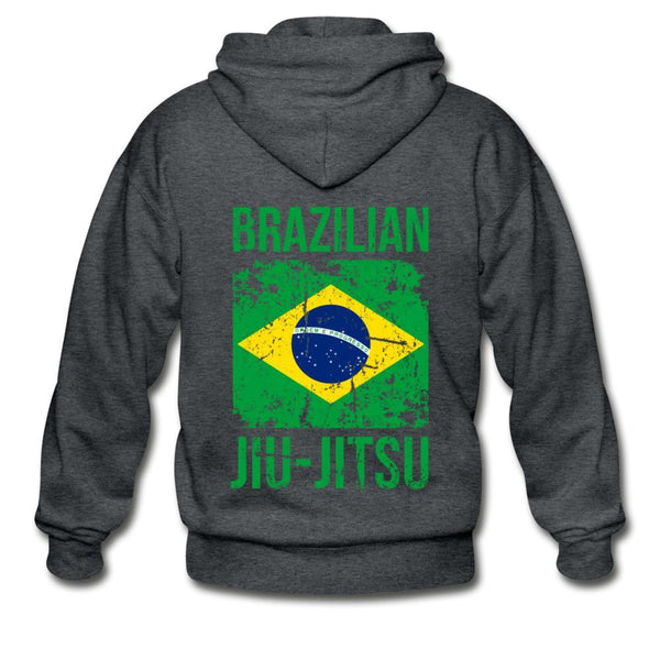 Brazilian Jiu Jitsu Zip Hoodie - deep heather