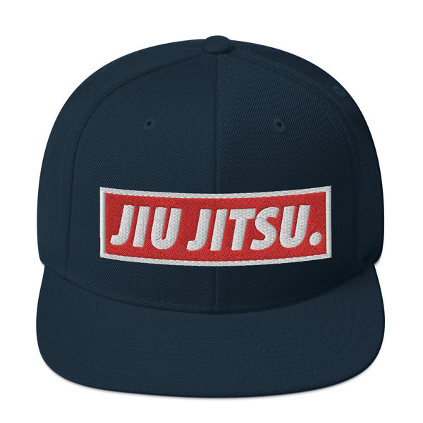 BJJ Text Jiu Jitsu Red Snapback Hat