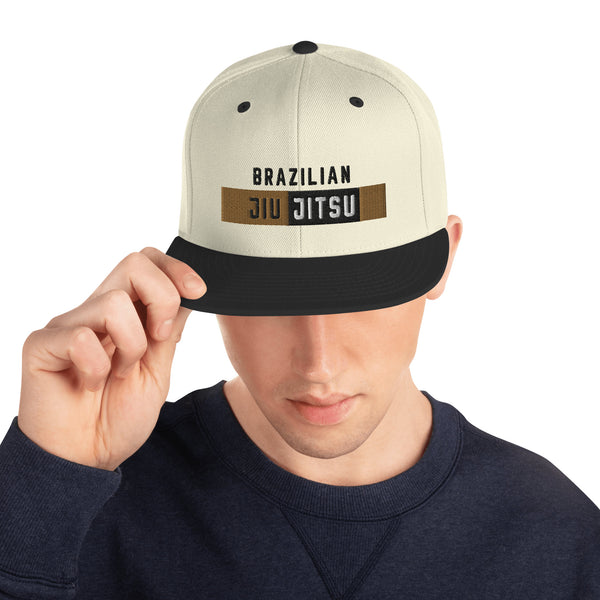 BJJ Hat Belt Bar Brown Snapback Hat