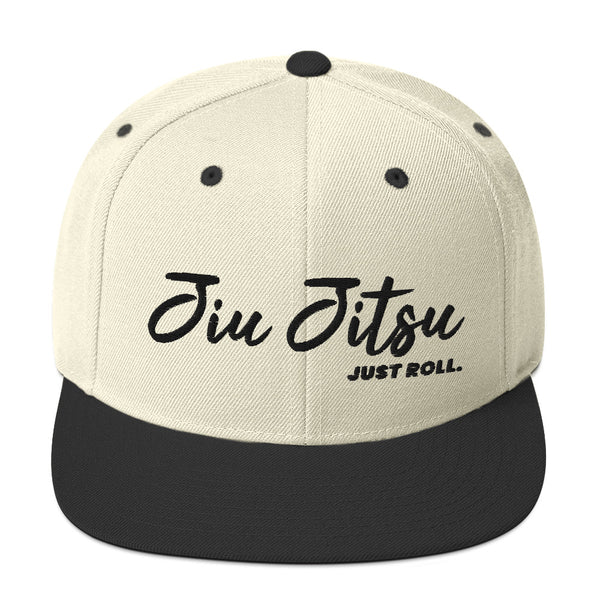 Jiu Jitsu Text Just Roll Snapback Hat