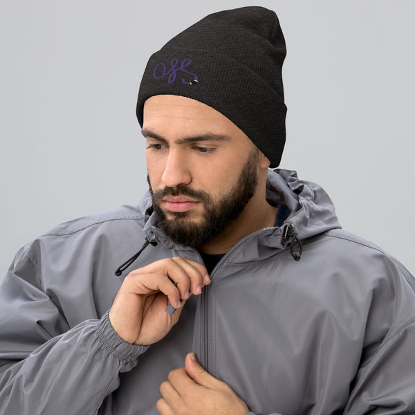 OSS Purple Belt Embroidered Cuffed Beanie