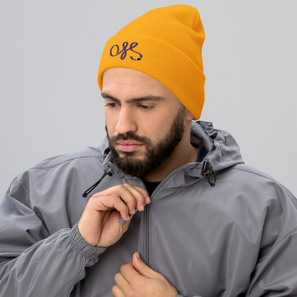OSS Purple Belt Embroidered Cuffed Beanie