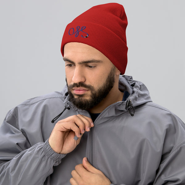 OSS Purple Belt Embroidered Cuffed Beanie