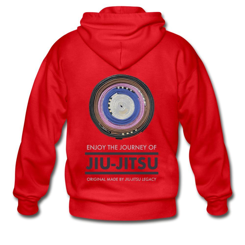 Enjoy the Journey of Jiu Jitsu  Zip Hoodie - red