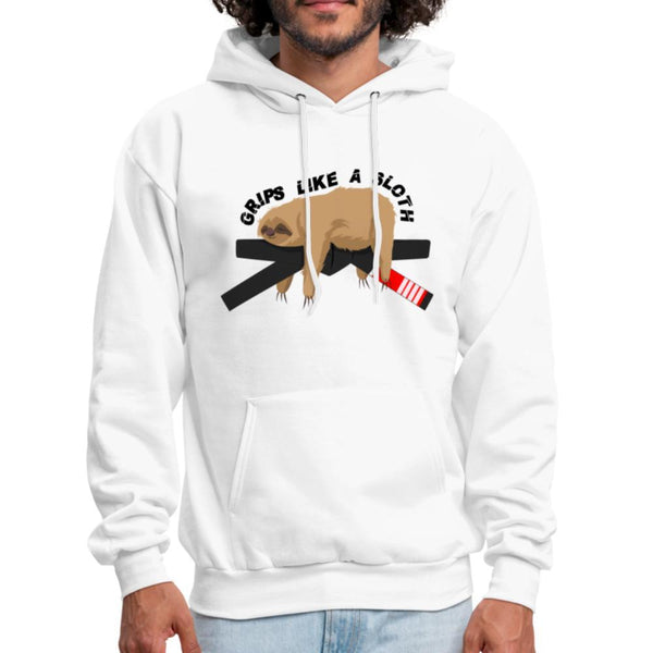 Grips like a sloth Men's Hoodie - white