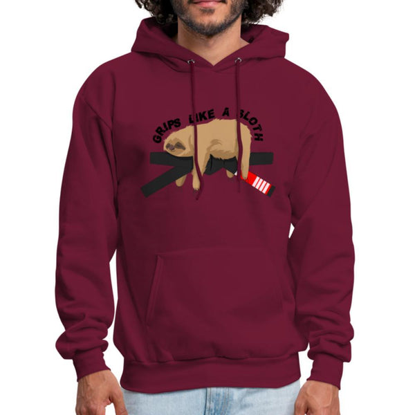 Grips like a sloth Men's Hoodie - burgundy