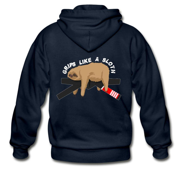 Grips Like a Sloth Zip Hoodie - navy