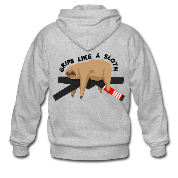 Grips like a sloth Zip Hoodie - heather gray