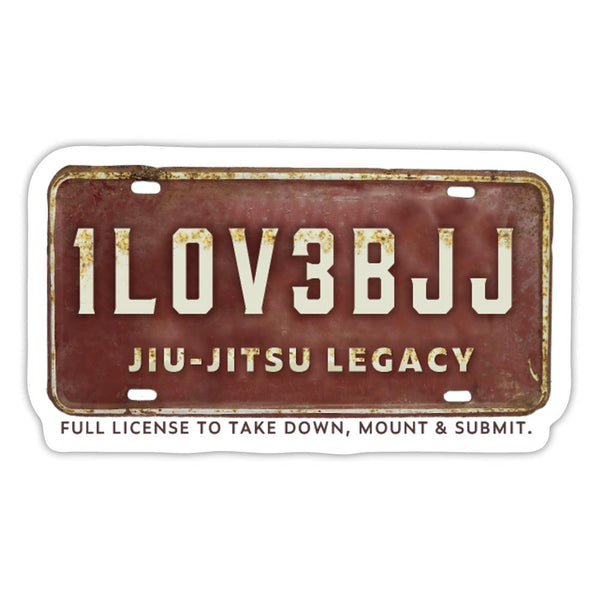 I Love BJJ Sticker - white matte