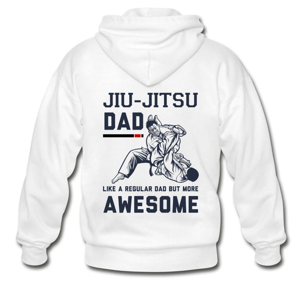 Jiu Jitsu Dad Zip Hoodie - white