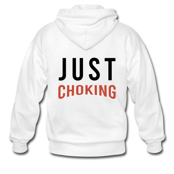 Just Choking Zip Hoodie - white