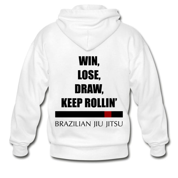 Keep Rollin' Zip Hoodie - white