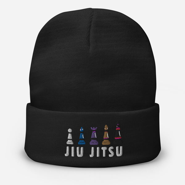 Jiu Jitsu Chess Embroidered Beanie