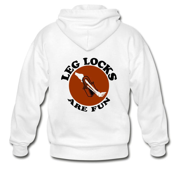 Leg Locks Are Fun Zip Hoodie - white
