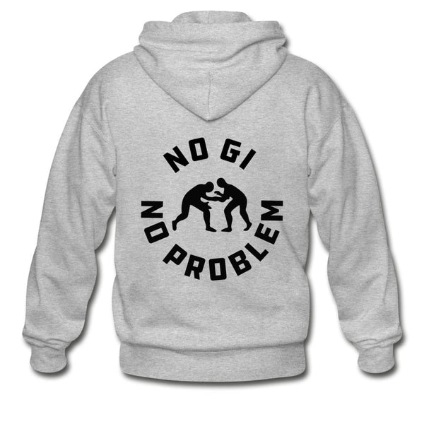 No Gi No Problem Zip Hoodie - heather gray