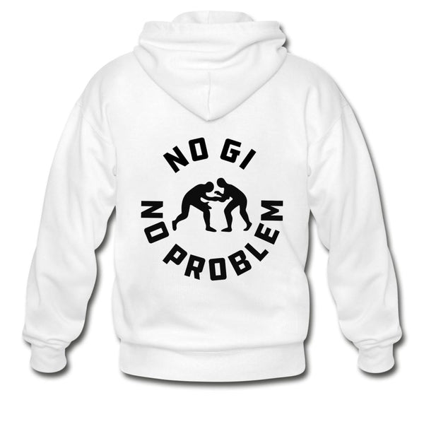 No Gi No Problem Zip Hoodie - white