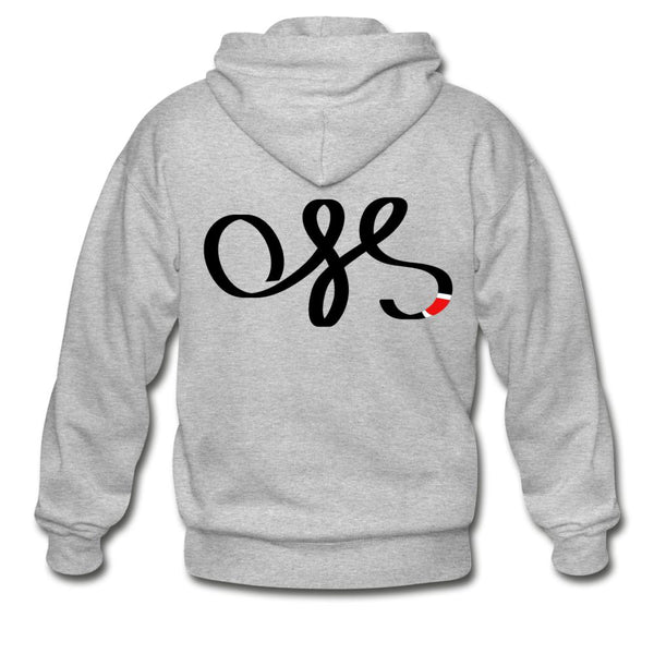 OSS Black Belt Zip Hoodie - heather gray