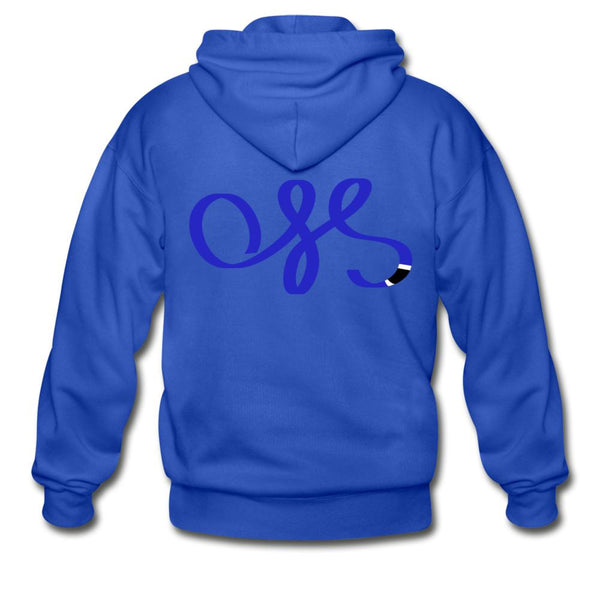 Oss Blue Belt Men Zip Hoodie - royal blue